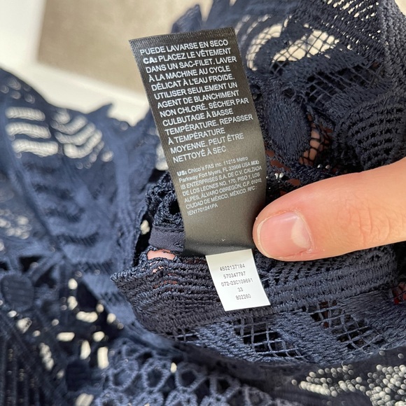 Chic Navy Lace Travelers Collection Crochet Jacket Career Events Classic Size 2 - Picture 13 of 14